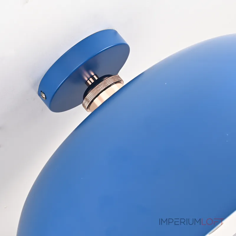 Потолочный светильник GLOBEMI BLUE D38 от ImperiumLoft синего цвета с круглым деревянным элементом