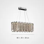 Реечный дизайнерский светодиодный светильник c декором из квадратных хрустальных плашек CALVIN LONG L80 от ImperiumLoft