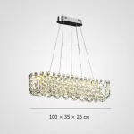 Реечный дизайнерский светодиодный светильник c декором из квадратных хрустальных плашек CALVIN LONG L100 от ImperiumLoft