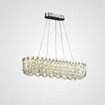 Реечный дизайнерский светодиодный светильник c декором из квадратных хрустальных плашек CALVIN LONG L100 от ImperiumLoft