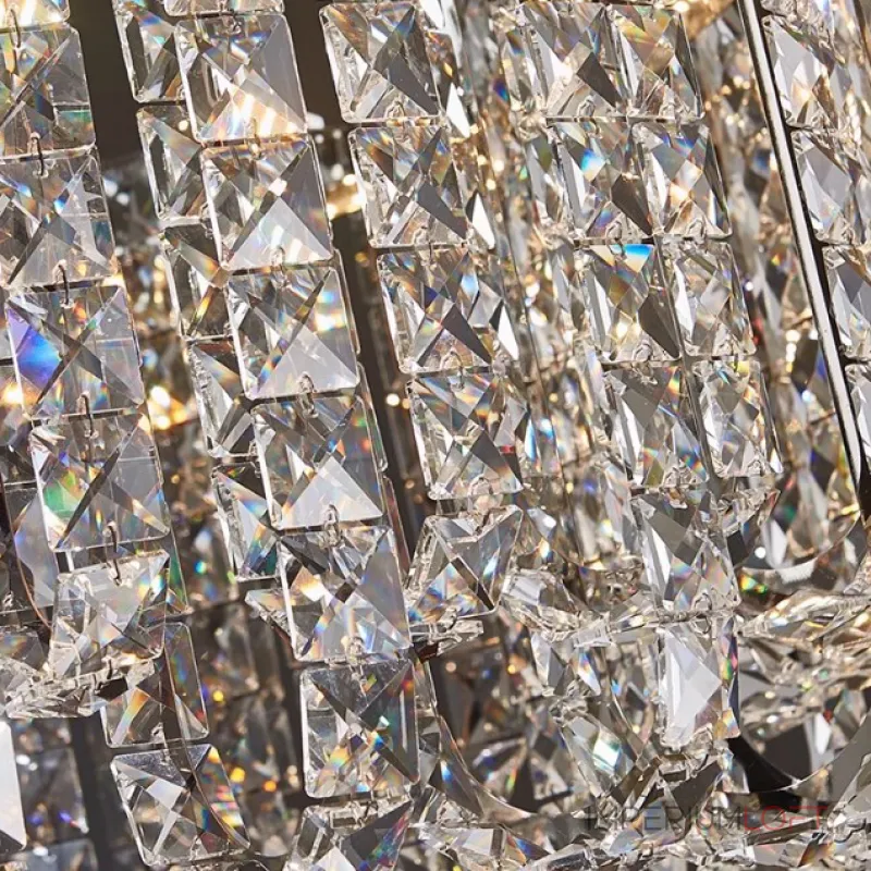 Реечный дизайнерский светодиодный светильник c декором из квадратных хрустальных плашек CALVIN LONG L100 от ImperiumLoft Реечный дизайнерский светодиодный светильник c декором из квадратных хрустальных плашек CALVIN LONG L100 от ImperiumLoft