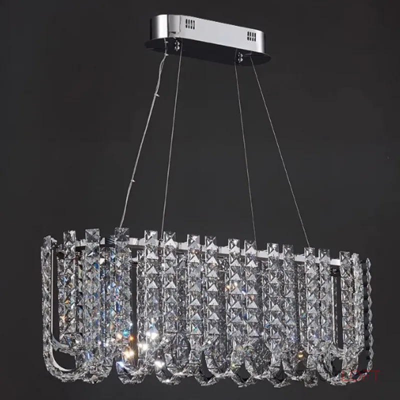 Реечный дизайнерский светодиодный светильник c декором из квадратных хрустальных плашек CALVIN LONG L100 от ImperiumLoft Реечный дизайнерский светодиодный светильник c декором из квадратных хрустальных плашек CALVIN LONG L100 от ImperiumLoft