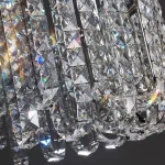 Реечный дизайнерский светодиодный светильник c декором из квадратных хрустальных плашек CALVIN LONG L100 от ImperiumLoft