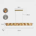 Реечный светильник с оригинальными рассеивателями в виде стилизованных бабочек из фигурного цветного стекла  DEXTER LONG L125 AMBER от ImperiumLoft