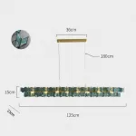 Реечный светильник с оригинальными рассеивателями в виде стилизованных бабочек из фигурного цветного стекла DEXTER LONG L125 BLUE от ImperiumLoft