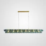 Реечный светильник с оригинальными рассеивателями в виде стилизованных бабочек из фигурного цветного стекла DEXTER LONG L125 BLUE от ImperiumLoft