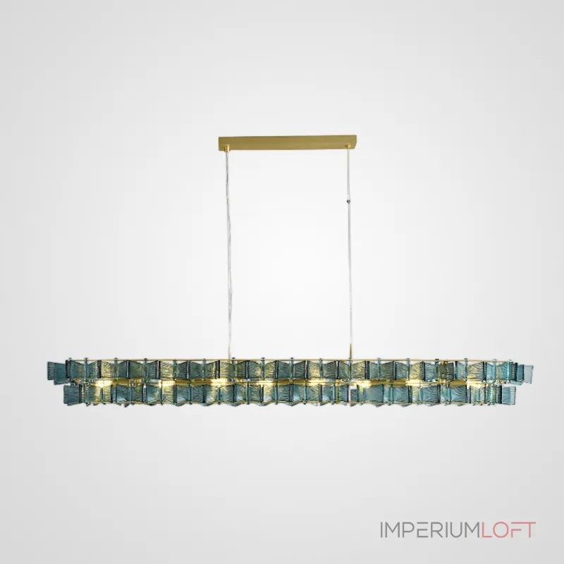 Реечный светильник с оригинальными рассеивателями в виде стилизованных бабочек из фигурного цветного стекла DEXTER LONG L125 BLUE от ImperiumLoft Реечный светильник с оригинальными рассеивателями в виде стилизованных бабочек из фигурного цветного стекла DEXTER LONG L125 BLUE от ImperiumLoft