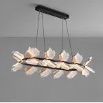 Реечный светильник с плафонами в виде прозрачных листьев с LED подсветкой на кольцевом каркасе AUBREY LONG от ImperiumLoft