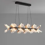 Реечный светильник с плафонами в виде прозрачных листьев с LED подсветкой на кольцевом каркасе AUBREY LONG от ImperiumLoft