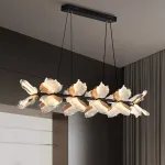 Реечный светильник с плафонами в виде прозрачных листьев с LED подсветкой на кольцевом каркасе AUBREY LONG от ImperiumLoft