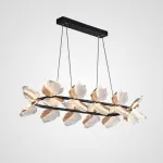 Реечный светильник с плафонами в виде прозрачных листьев с LED подсветкой на кольцевом каркасе AUBREY LONG от ImperiumLoft