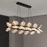 Реечный светильник с плафонами в виде прозрачных листьев с LED подсветкой на кольцевом каркасе AUBREY LONG от ImperiumLoft