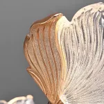 Реечный светильник с плафонами в виде прозрачных листьев с LED подсветкой на кольцевом каркасе AUBREY LONG от ImperiumLoft