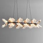 Реечный светильник с плафонами в виде прозрачных листьев с LED подсветкой на кольцевом каркасе AUBREY LONG от ImperiumLoft