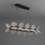 Реечный светильник с плафонами в виде прозрачных листьев с LED подсветкой на кольцевом каркасе AUBREY LONG от ImperiumLoft