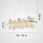 Реечный светодиодный светильник со стеклянными рассеивателями с эффектом «белый дым» STAFFAN LONG от ImperiumLoft