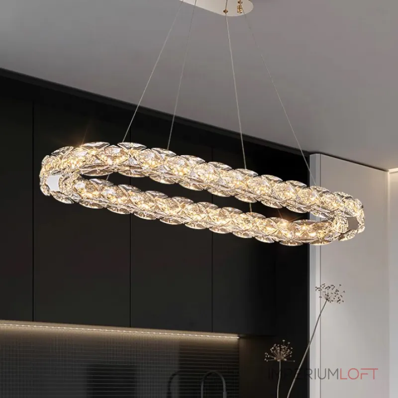 Светодиодный удлиненный овальный светильник с рассеивателями из хрусталя ERHARD LONG от ImperiumLoft