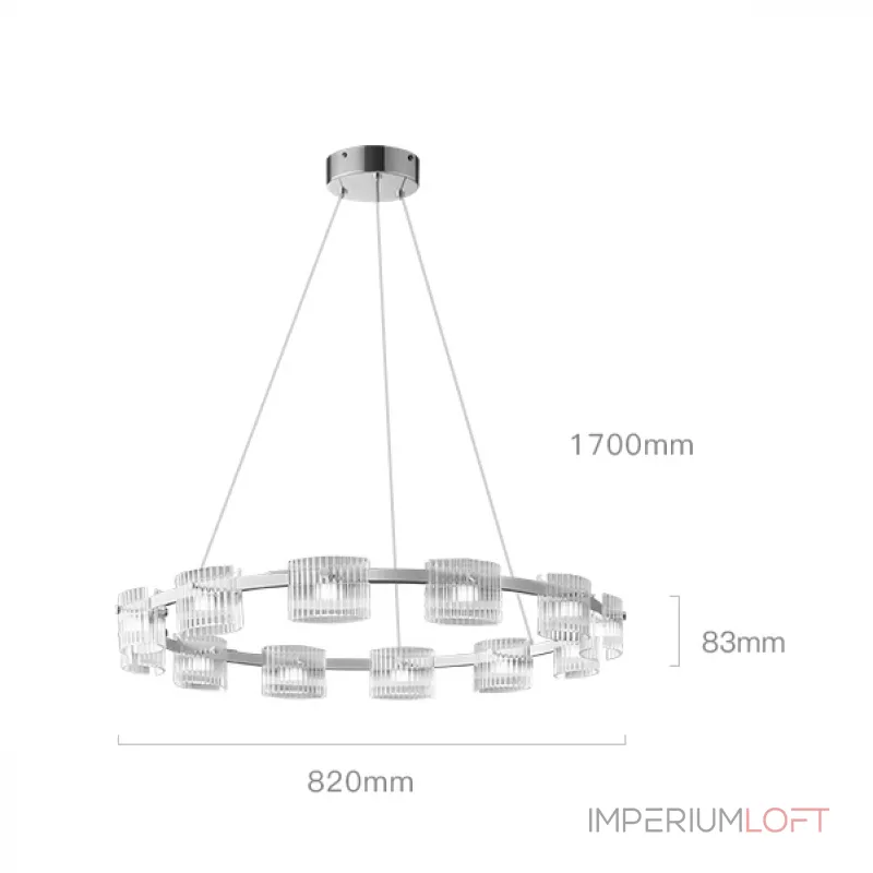 Подвесная люстра NICOLETTA CHROME D80