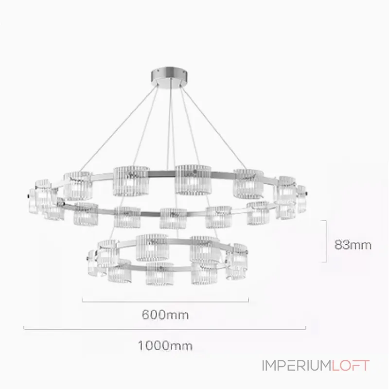 Подвесная люстра NICOLETTA CHROME D100+D60 Подвесная люстра NICOLETTA CHROME D100+D60