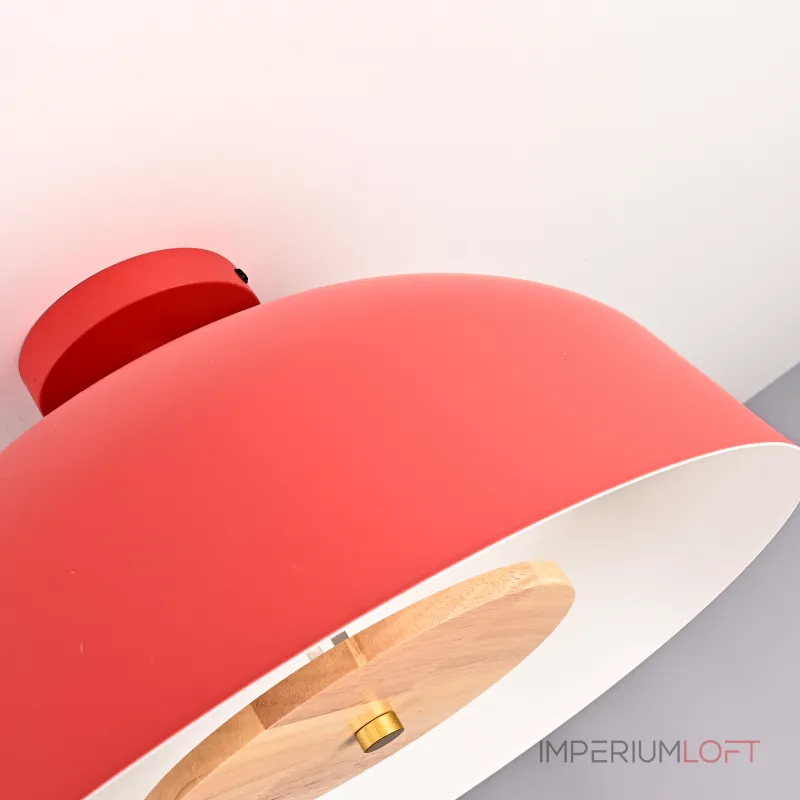 Потолочный светильник GLOBEMI RED D38 от ImperiumLoft синего цвета с круглым деревянным элементом