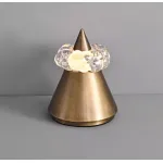 Дизайнерская настольная лампа с USB зарядкой и сенсорным переключением в виде горного пика с облаком LEK Brass H15 от ImperiumLoft