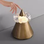 Дизайнерская настольная лампа с USB зарядкой и сенсорным переключением в виде горного пика с облаком LEK Brass H22 от ImperiumLoft