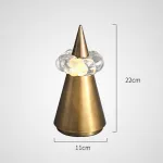 Дизайнерская настольная лампа с USB зарядкой и сенсорным переключением в виде горного пика с облаком LEK Brass H22 от ImperiumLoft