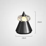 Дизайнерская настольная лампа с USB зарядкой и сенсорным переключением в виде горного пика с облаком LEK Black H15 от ImperiumLoft