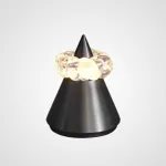 Дизайнерская настольная лампа с USB зарядкой и сенсорным переключением в виде горного пика с облаком LEK Black H15 от ImperiumLoft