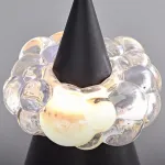 Дизайнерская настольная лампа с USB зарядкой и сенсорным переключением в виде горного пика с облаком LEK Black H22 от ImperiumLoft