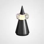 Дизайнерская настольная лампа с USB зарядкой и сенсорным переключением в виде горного пика с облаком LEK Black H22 от ImperiumLoft