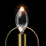 Портативная настольная лампа с USB зарядкой в ретро-стиле с имитацией пламени FLAN Gold от ImperiumLoft