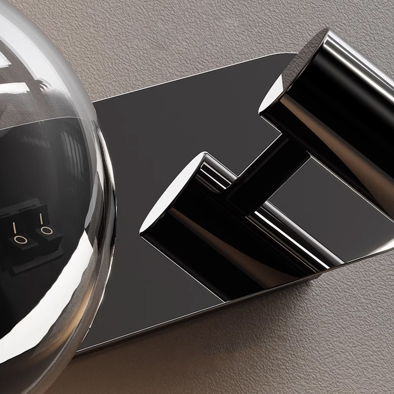 Светодиодный настенный светильник с шарообразным плафоном из дымчатого стекла и поворотным спотом с независимыми выключателями на корпусе FERDIN DUAL WALL 3000, 4000, 6000K от ImperiumLoft Светодиодный настенный светильник с шарообразным плафоном из дымчатого стекла и поворотным спотом с независимыми выключателями на корпусе FERDIN DUAL WALL 3000, 4000, 6000K от ImperiumLoft