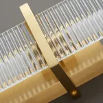 Светодиодный настенный светильник с прямоугольными рассеивателями из рельефного стекла STINUS CLIP Brass L80 от ImperiumLoft