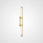 Светодиодный настенный светильник с прямоугольными рассеивателями из рельефного стекла STINUS CLIP Brass L80 от ImperiumLoft