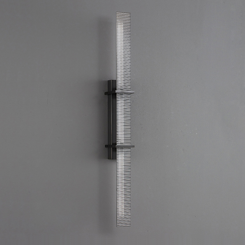 Светодиодный настенный светильник с прямоугольными рассеивателями из рельефного стекла STINUS CLIP Black L80 от ImperiumLoft Светодиодный настенный светильник с прямоугольными рассеивателями из рельефного стекла STINUS CLIP Black L80 от ImperiumLoft