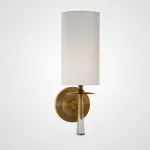 Настенный светильник с текстильным абажуром цилиндрической формы LEWIS Brass от ImperiumLoft