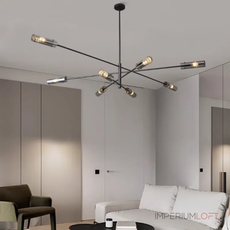 Люстра на штанге RADIANT Black L6