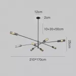 Люстра на штанге RADIANT Black L8