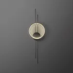 Настенный светодиодный светильник в виде комбинации светящегося кольца и двух стержней на круглом креплении ACTION Black от ImperiumLoft