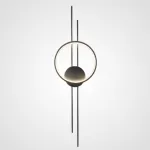 Настенный светодиодный светильник в виде комбинации светящегося кольца и двух стержней на круглом креплении ACTION Black от ImperiumLoft