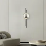 Настенный светодиодный светильник в виде комбинации светящегося кольца и двух стержней на круглом креплении ACTION Black от ImperiumLoft