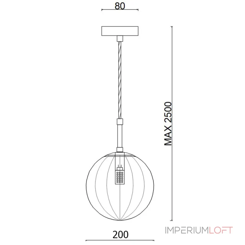 Подвесной светильник ASKA D200 Amber от ImperiumLoft