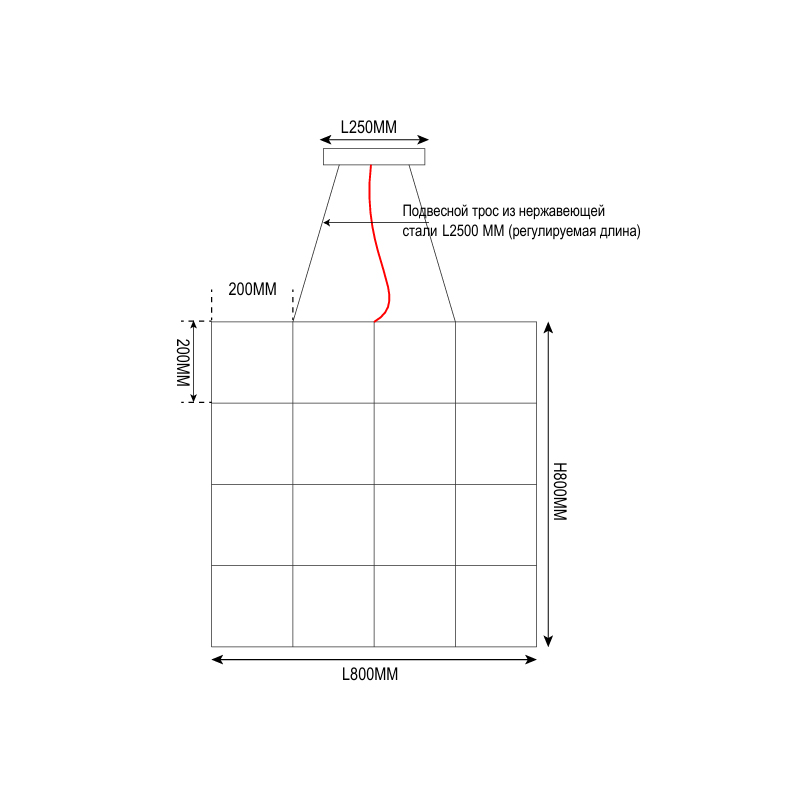 Подвесная люстра Quasar Cosmos Square LED pendant light 80/80/80