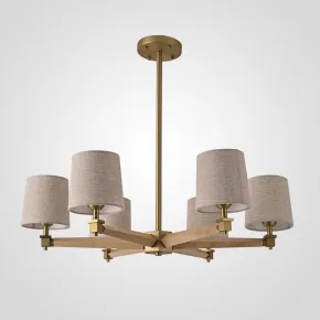 Люстра на штанге Jorgenson D85 Beige/Light wood
