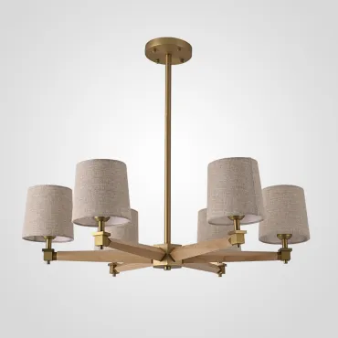 Люстра на штанге Jorgenson D85 Beige/Light wood