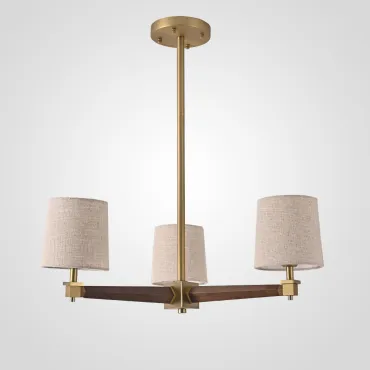 Люстра на штанге Jorgenson D70 Beige/Dark wood