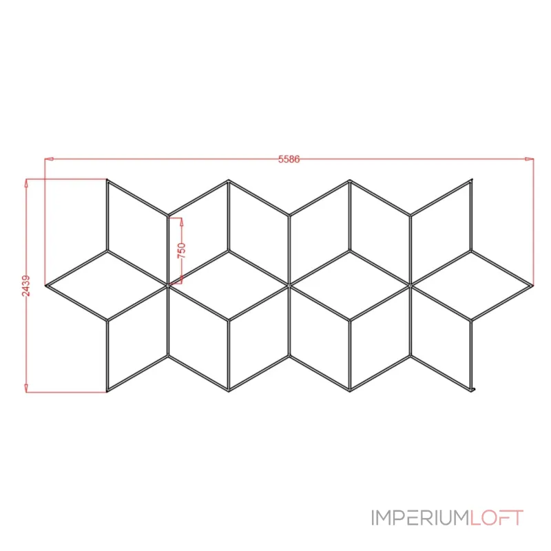 Профильный составной сотовый светодиодный светильник SOTO ZT6103 361.2W 6500К L42 от ImperiumLoft