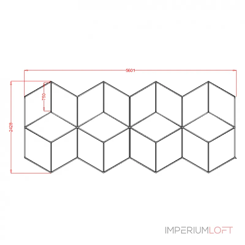 Профильный составной сотовый светодиодный светильник SOTO ZT6104 430W 6500К L50 от ImperiumLoft
