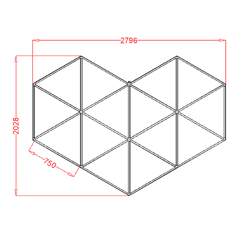 Профильный составной сотовый светодиодный светильник SOTO ZT6105 223.6W 6500К L26 от ImperiumLoft